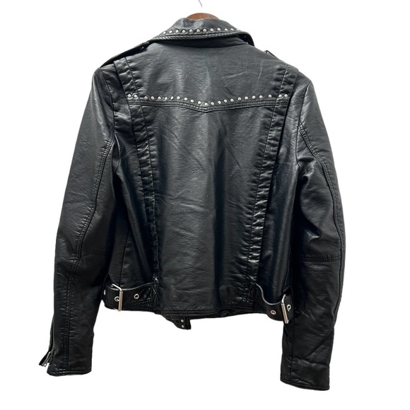 Free People Faux Leather Studded Motorcycle Jacket - Picture 4 of 9